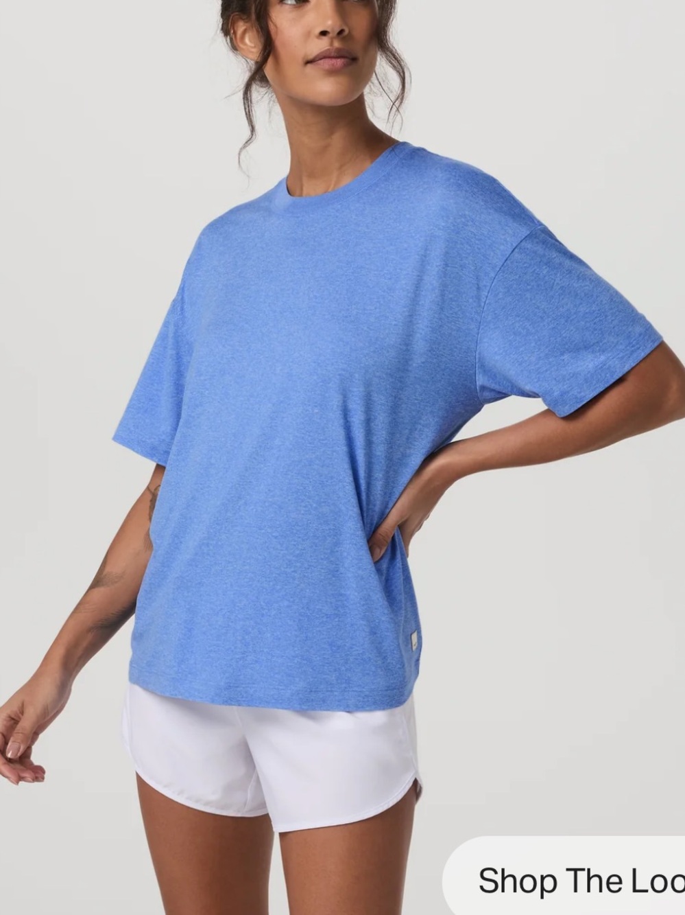 NWT Vuori Energy Tee Long Riviera Blue Heather M